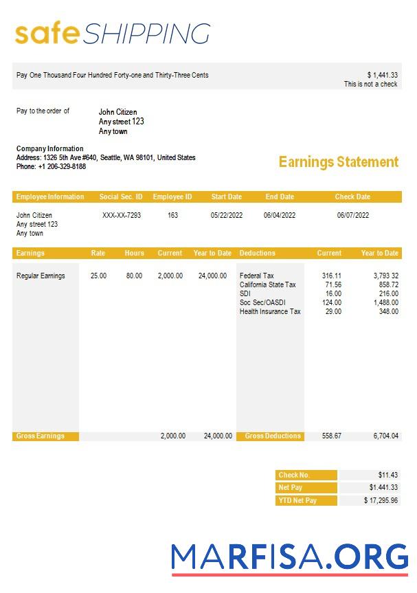 Realistic Safe shipping company payroll download for verification